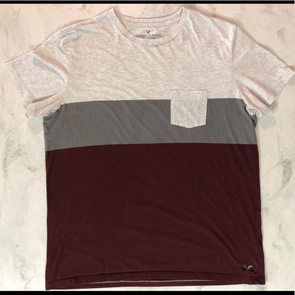 American Eagle Color Block Pocket T-Shirt XLT